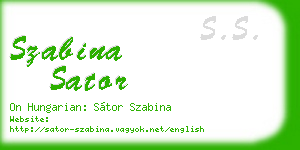 szabina sator business card